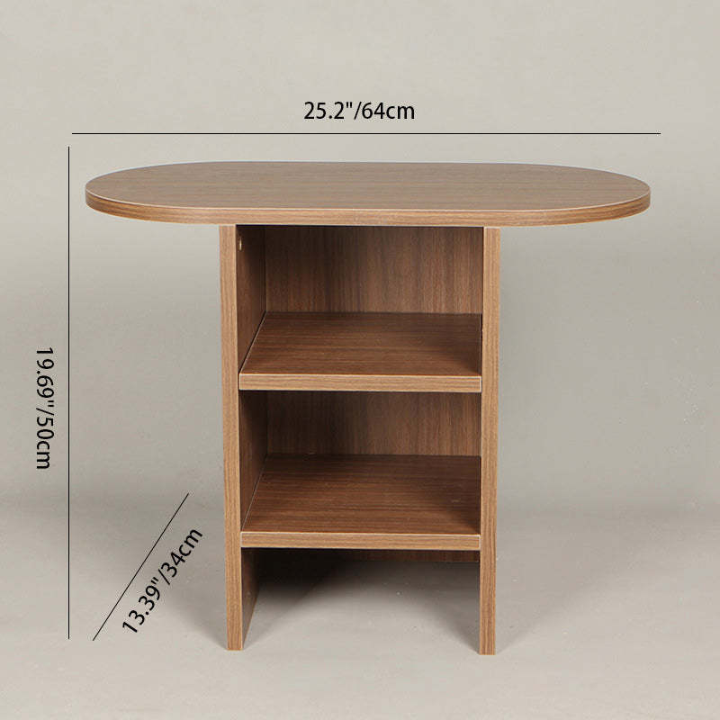 Vintage Oval Faux Panel Wood End Table
