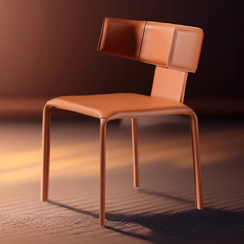 Contemporary Leather Steel Dining Chair