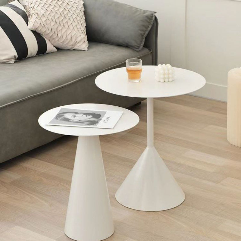 Minimalist Cone Base Iron Coffee Table — A / Black