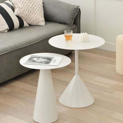 Minimalist Cone Base Iron Coffee Table — A / Black