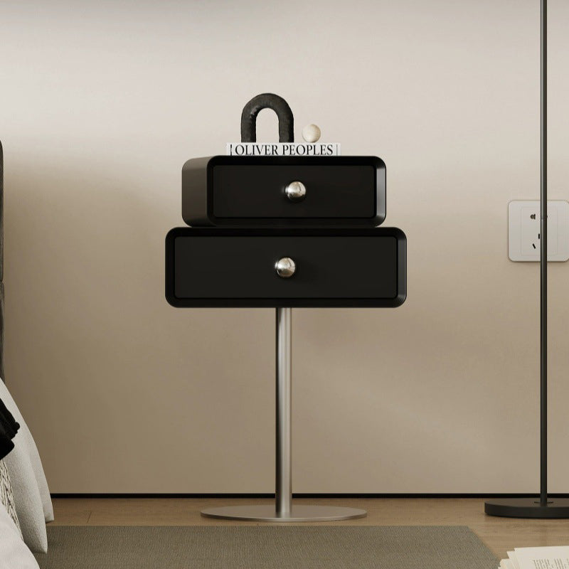 Modern Eclectic Steel Pine 2-Tier End Table