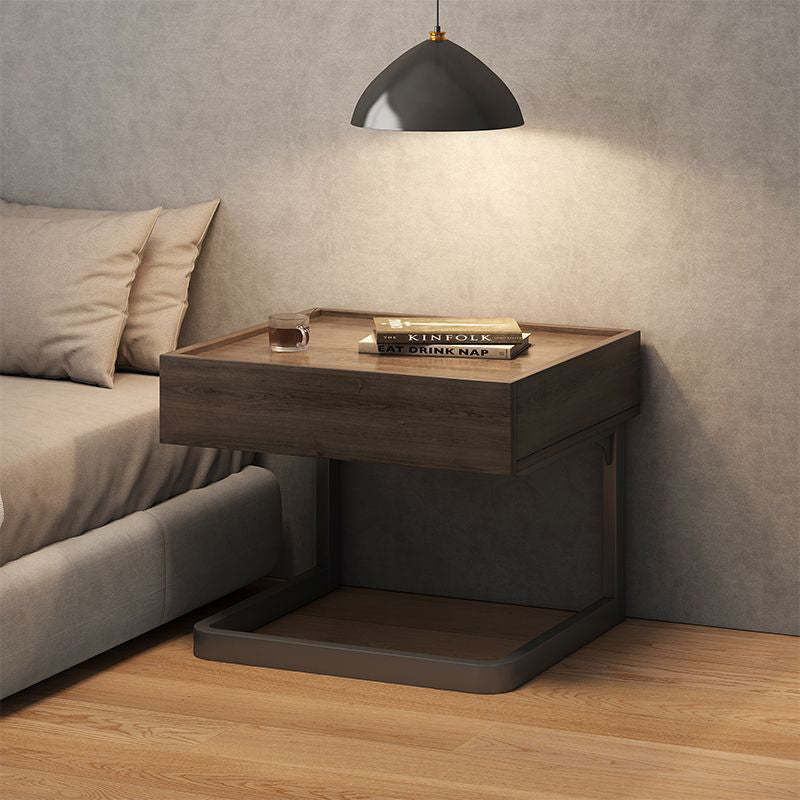 Minimalist Faux Panel 1-Drawer Nightstand