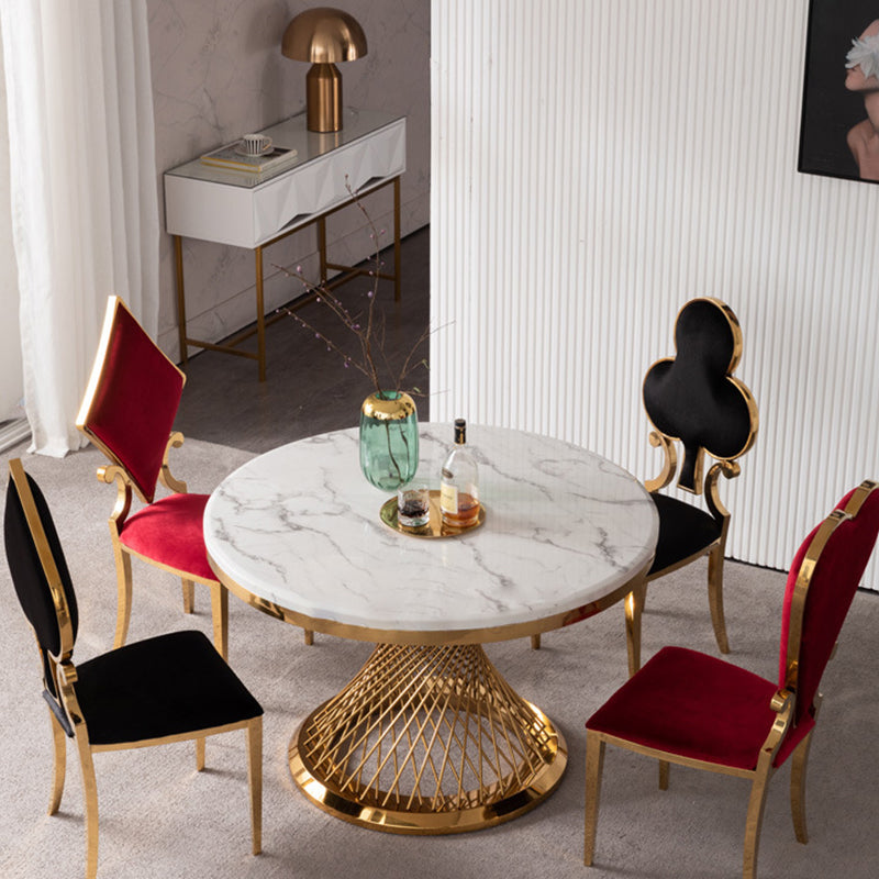 Contemporary Spade Velvet Titanium Dining Chair — Hearts