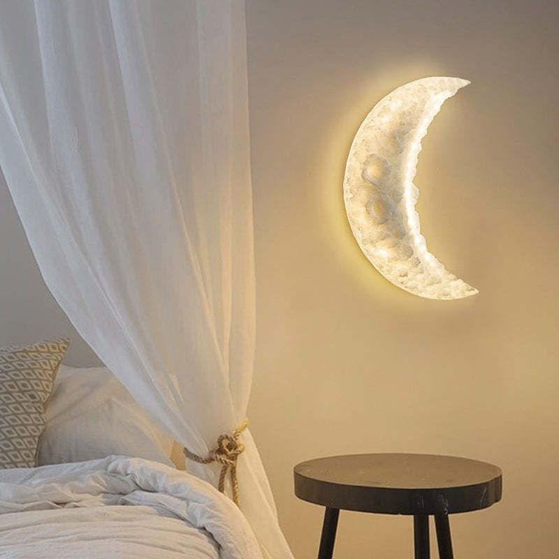 Contemporary Moon Carving Resin LED Sconce — Warm Light (3000K) / 220V-240V For UK/AU