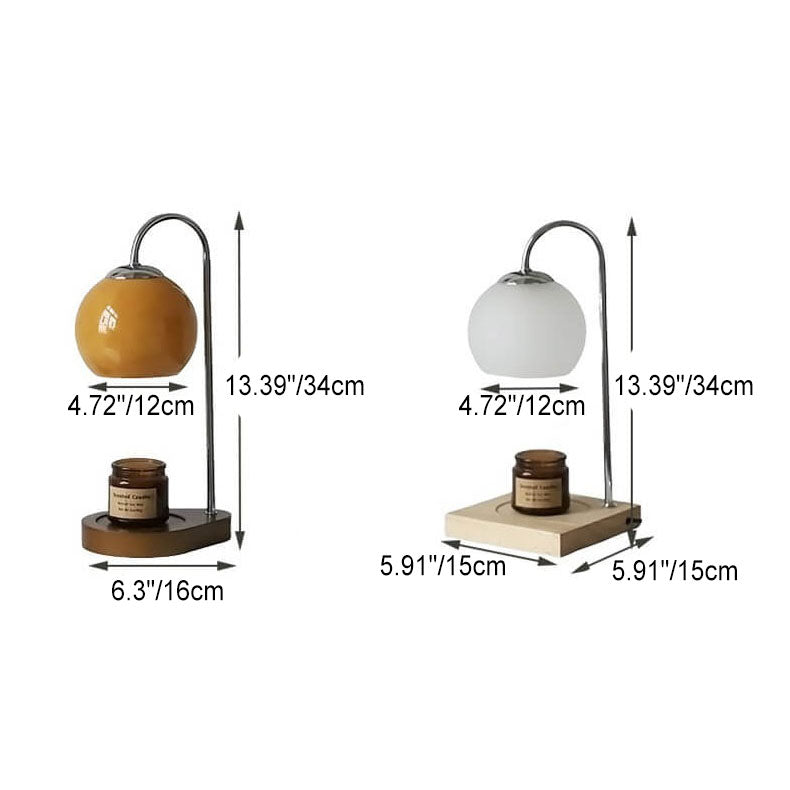Candle solid melting wood table lamps — Dimmer Switch / Beige / 220V-240V (UK/AU)