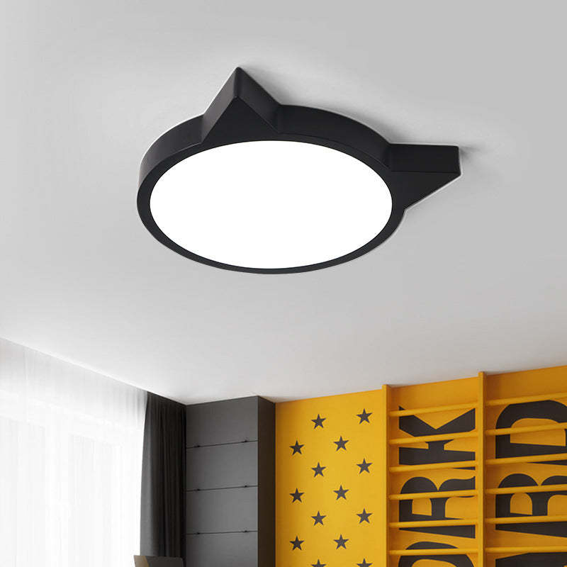 Nordic Macaron Cat LED Kids Flush Mount Light