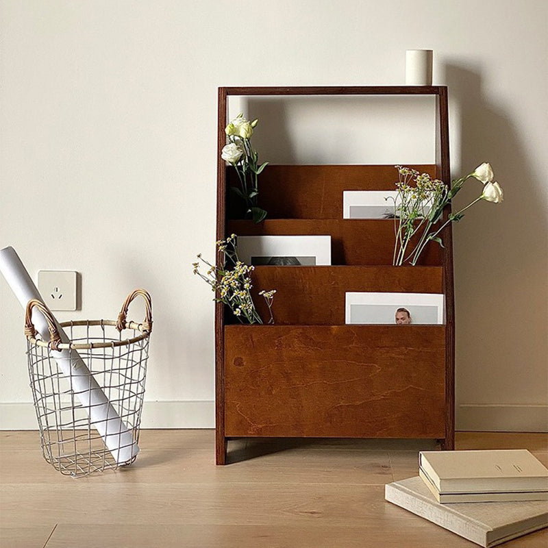 Retro Rectangular Plank 3-Shelf Bookcase