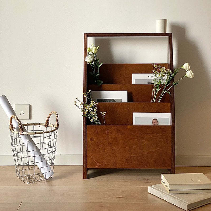 Retro Rectangular Plank 3-Shelf Bookcase