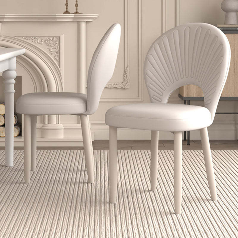 Minimalist Half-Round PU Leather Iron Dining Chair