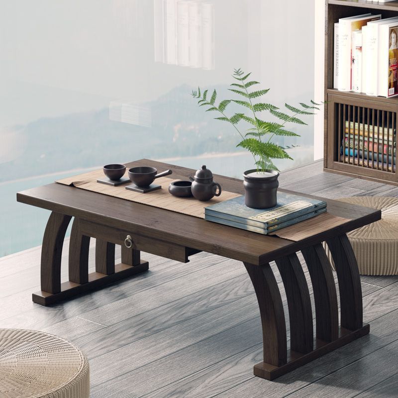 Japanese Curved Bamboo End Table