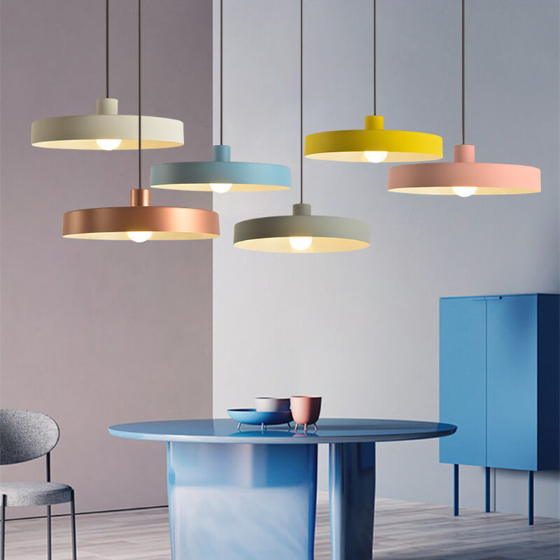 Minimalist Aluminum Disc Pendant Light