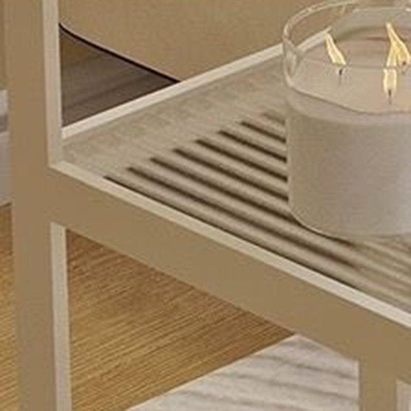Minimalist Stripe Glass Iron Side Table