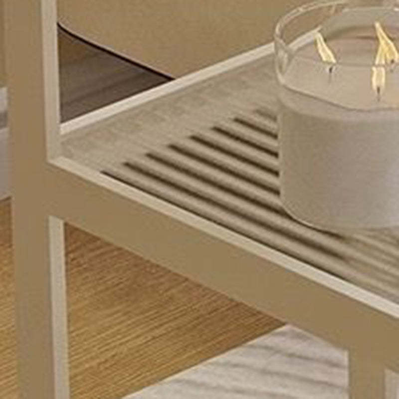 Minimalist Stripe Glass Iron Side Table
