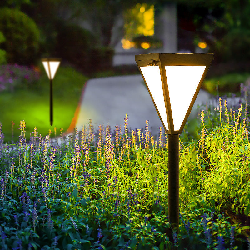 Minimalist Solar Tri-Prism Iron Acrylic Ground LED Light