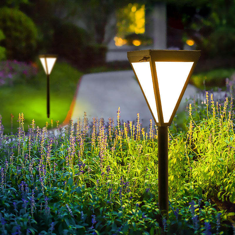 Minimalist Solar Tri-Prism Iron Acrylic Ground LED Light