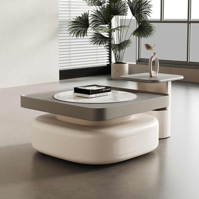Modern Rock Panel Steel End Table — A / Original Wood Color