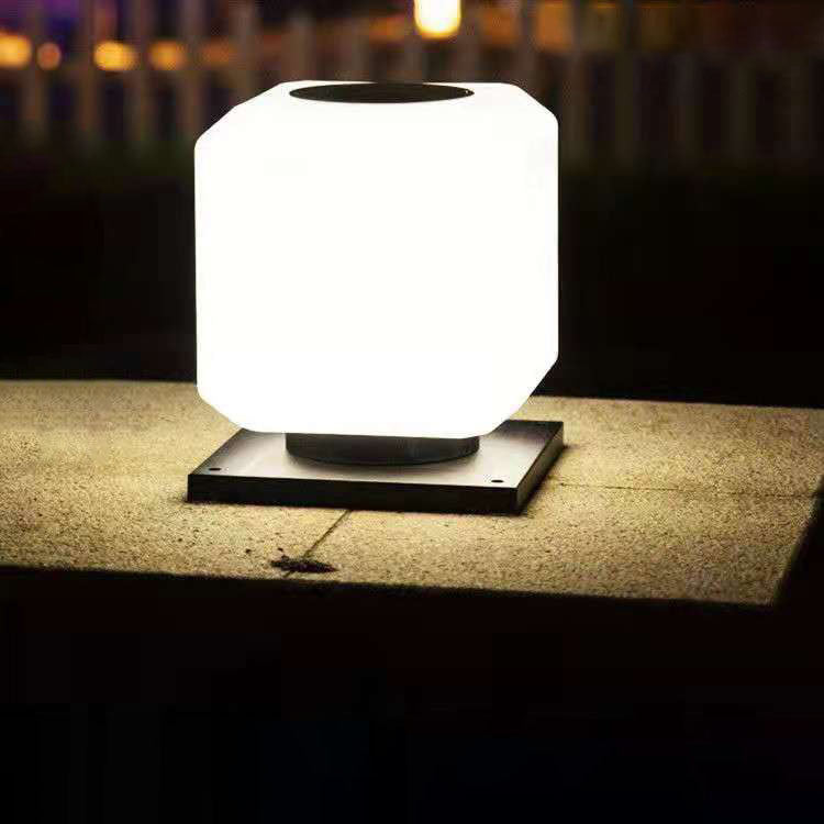 Modern Solar Square Post LED Outdoor Light