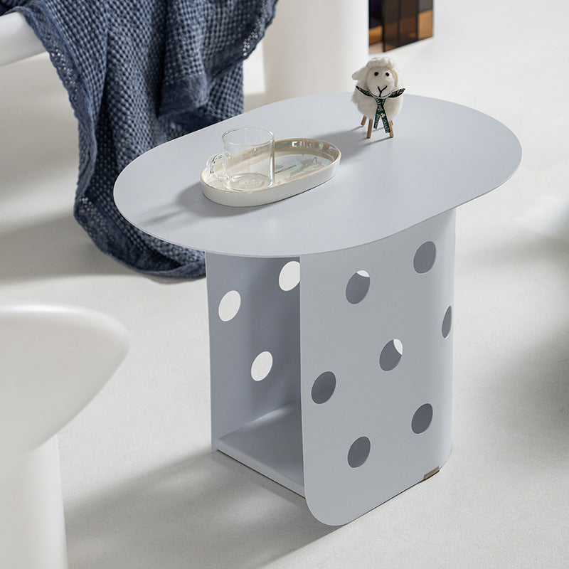 Nordic Oval Hollow Base Steel End Table