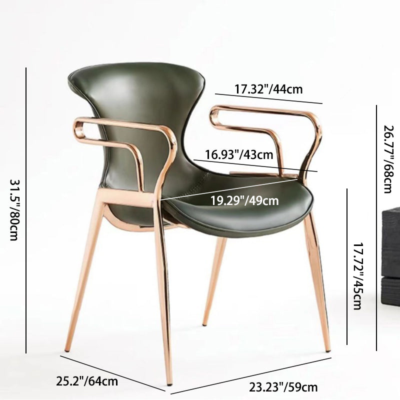 Contemporary Leather Carbon Steel Dining Chair