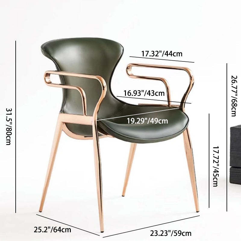 Contemporary Leather Carbon Steel Dining Chair
