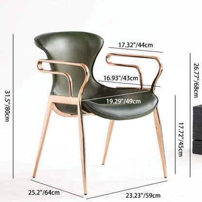 Contemporary Leather Carbon Steel Dining Chair