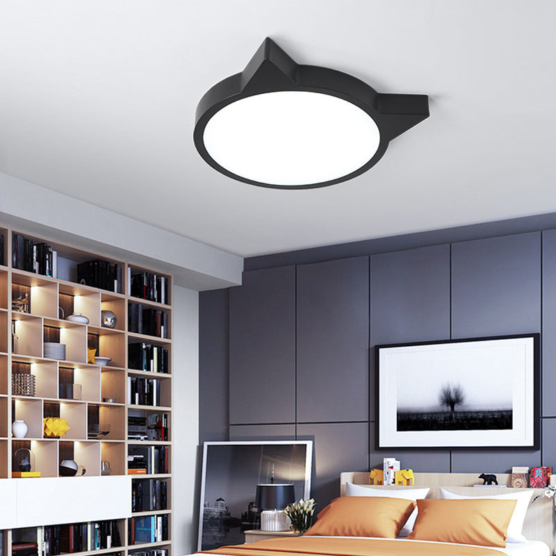 Nordic Macaron Cat LED Kids Flush Mount Light