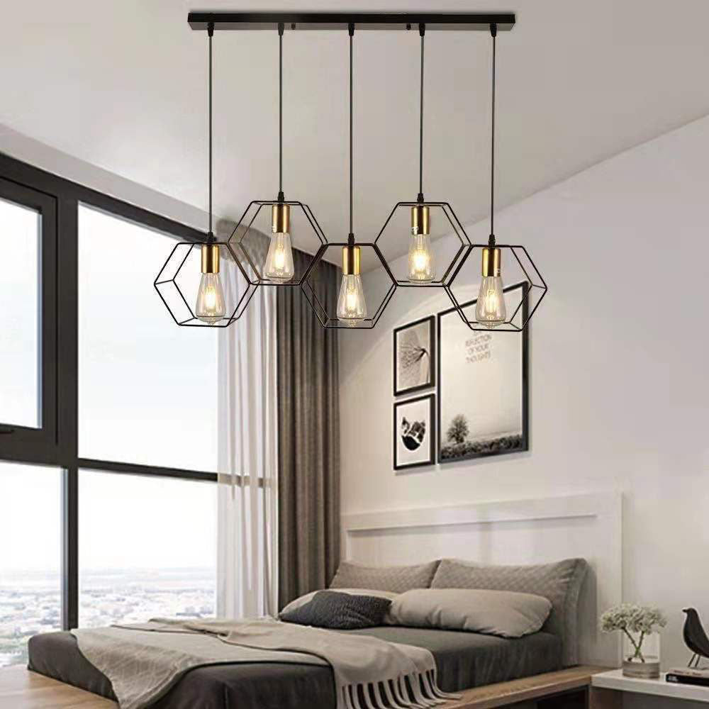 Industrial Vintage Geometric Iron Island Chandelier