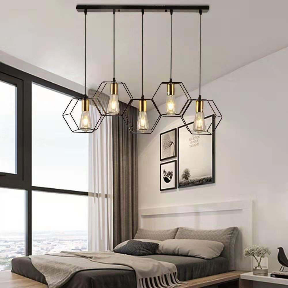 Industrial Vintage Geometric Iron Island Chandelier