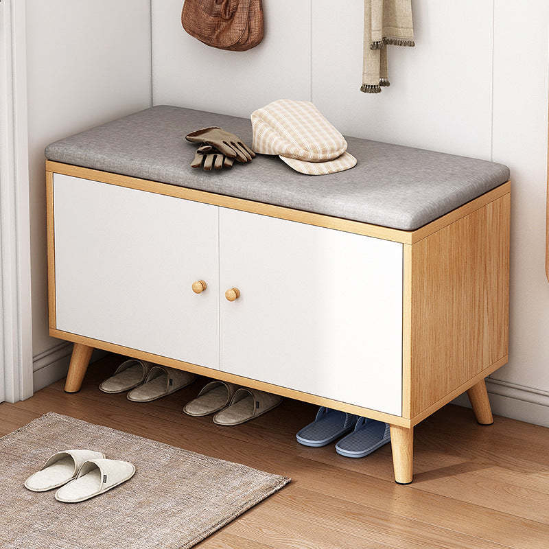 Nordic 2-cabinet solid gray shoe storage, Lighom — 23.62" L x 11.81" W x 19.69" H / Natural