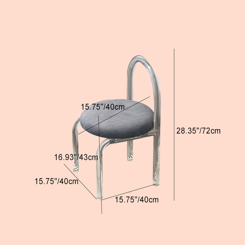 Minimalist Fabric Acrylic Vanity Stool — Gray