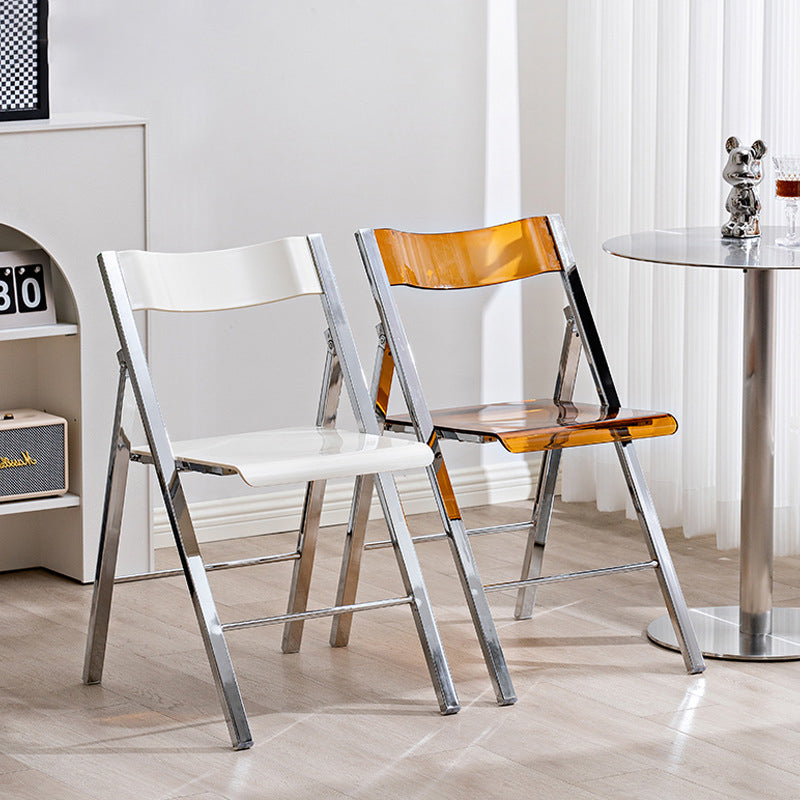 Nordic Acrylic Metal Foldable Dining Chair