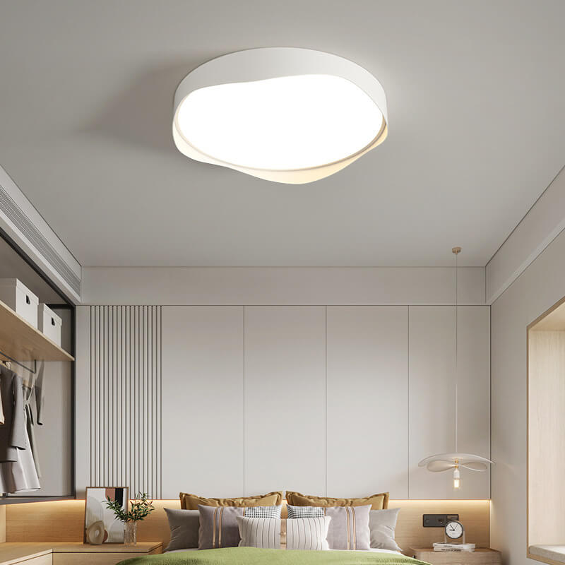 Nordic Minimalist Round Curve LED Flush Mount Light