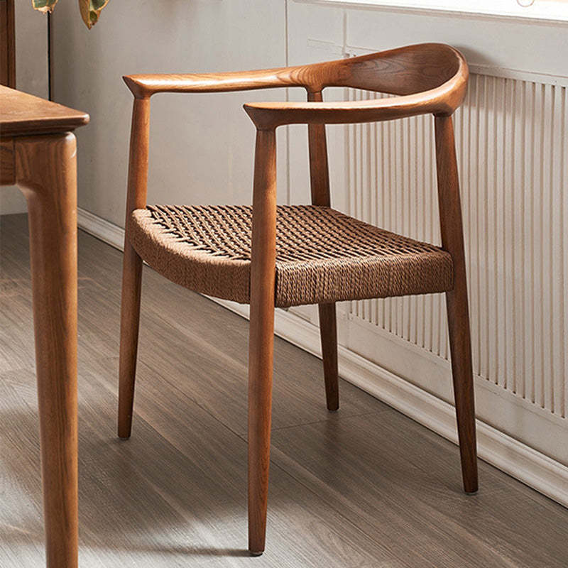 Vintage Braided Rope Wood Dining Chair