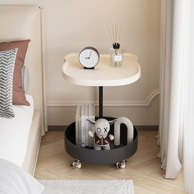 Nordic Round Wood 2-Tier Side Table