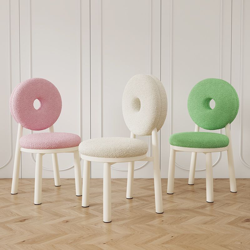 Nordic Lambswool Steel Round Dining Chair