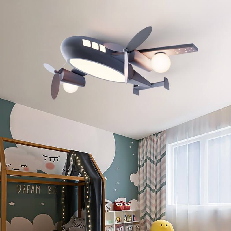 Cartoon wrought blue flush mount lighting — 220V-240V (UK/AU)