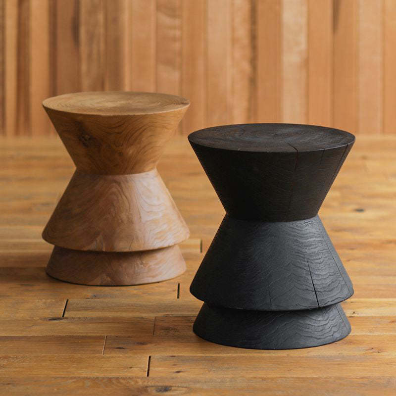 Retro Crack Solid Wood Pier End Table