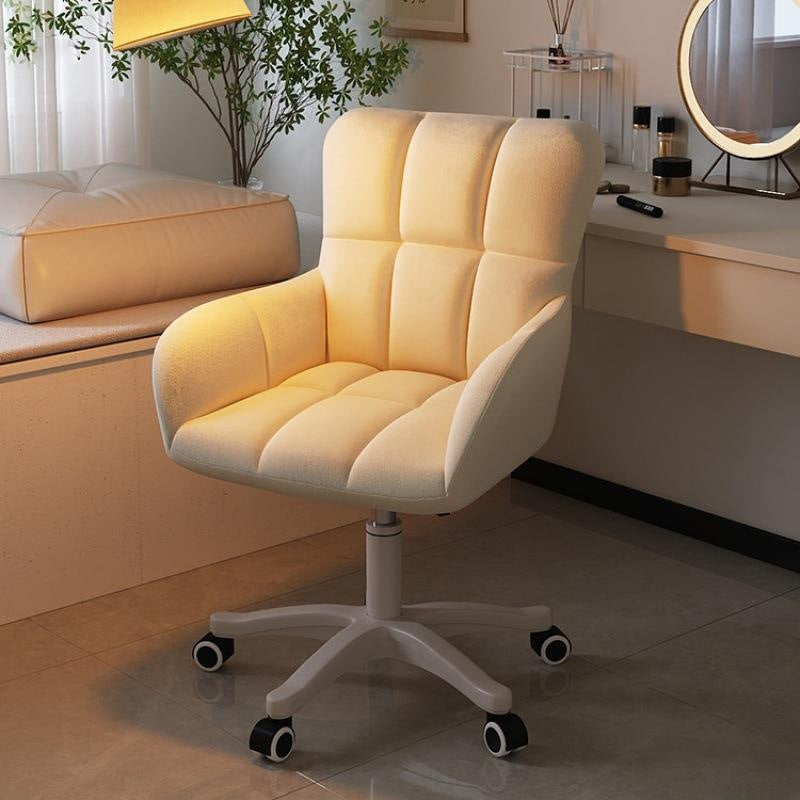 Minimalist Lattice Velvet Steel Desk Chair