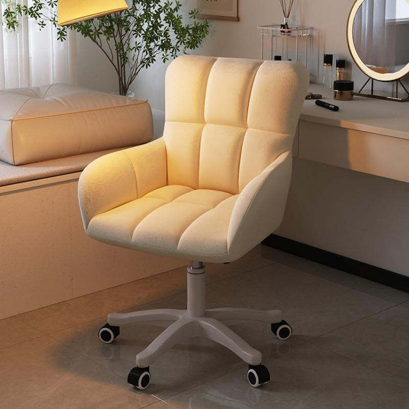 Minimalist Lattice Velvet Steel Desk Chair