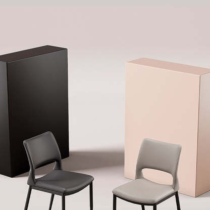 Nordic Curved Leather Hollow Square Dining Chair