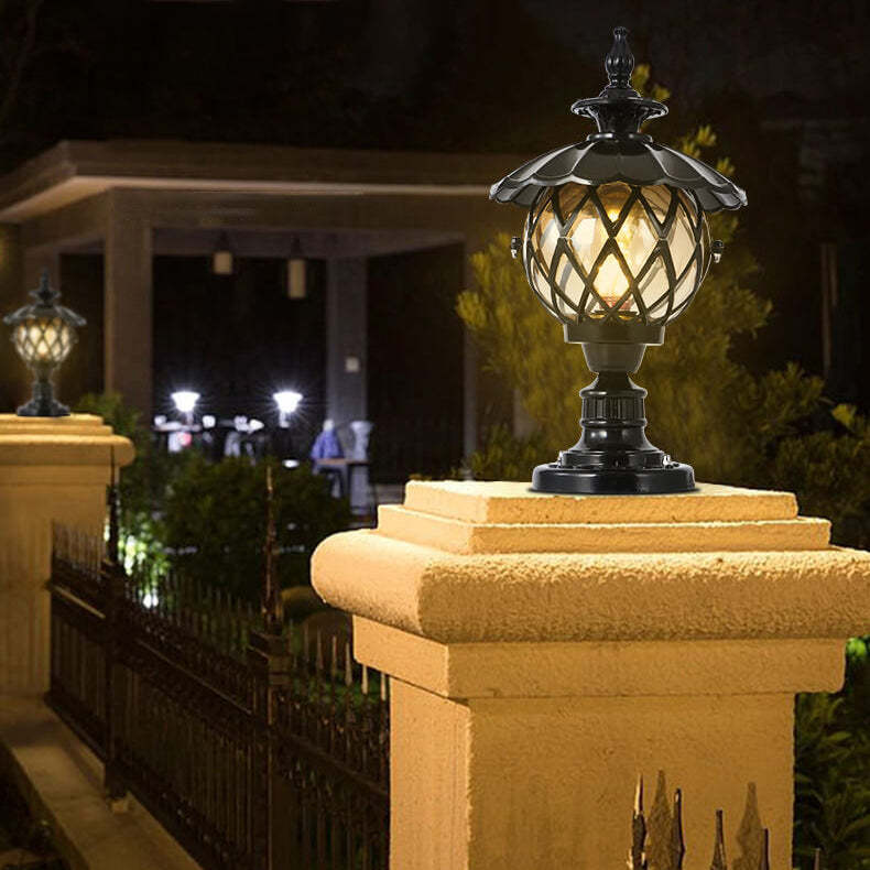 European Lotus Column Outdoor Landscape Light — Bronze / 110V-120V For US/CA