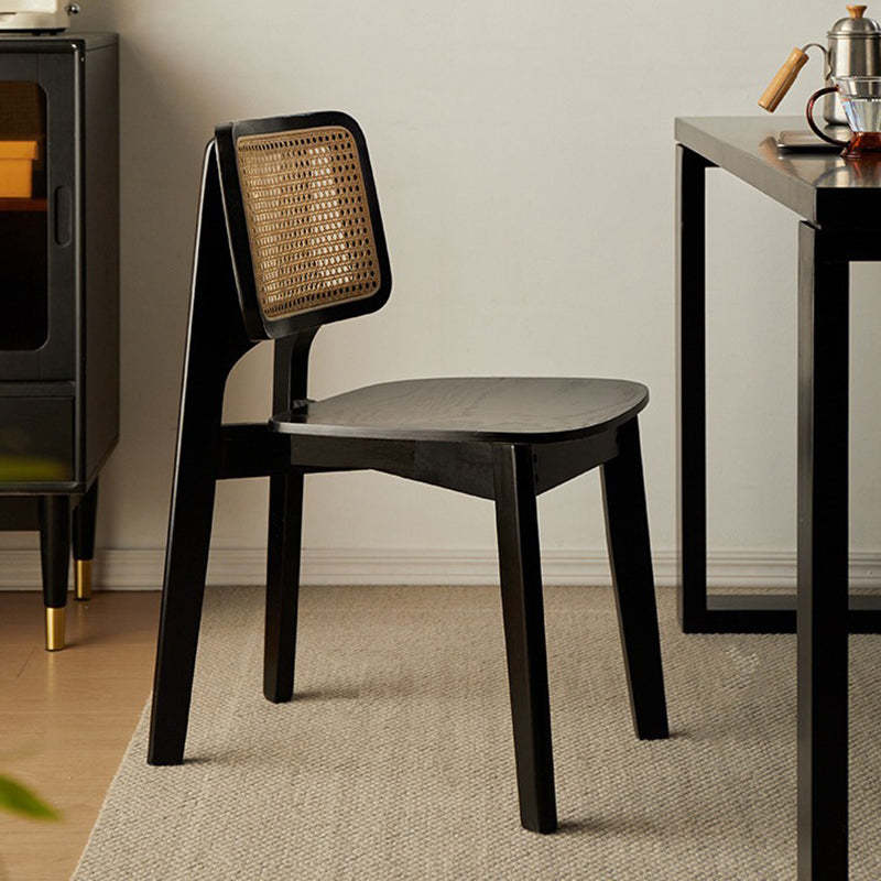 Minimalist Skeleton Wood Rattan Dining Chair