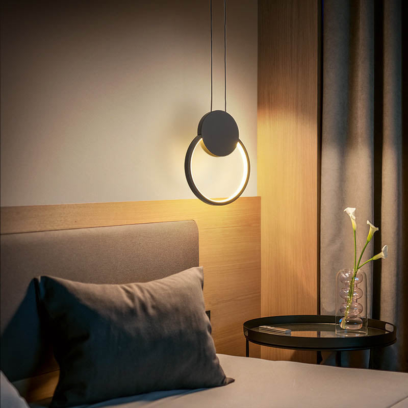 Minimalist silicone geometric black pendant lighting in iron — Matte Black / Warm White (3000K) / 220V-240V (UK/AU)