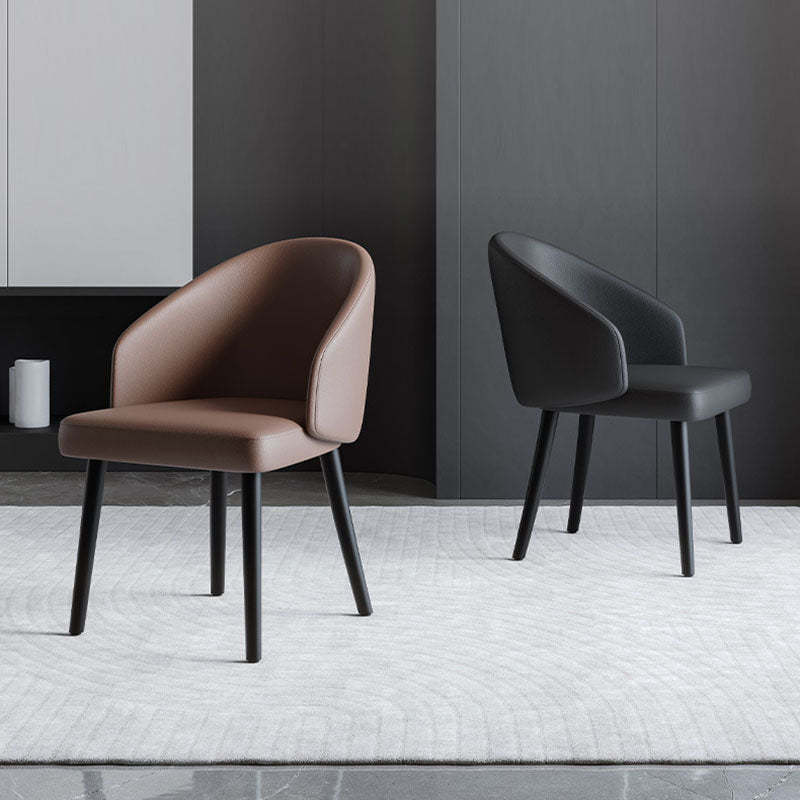Nordic Trapezoid Saddle Leather Ash Dining Chair
