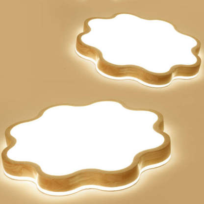 Nordic Flower Wooden LED Flush Mount Light