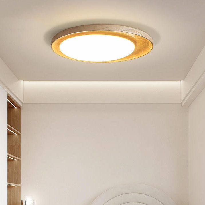 Japanese Minimalist Round Slim LED Flush Mount Light