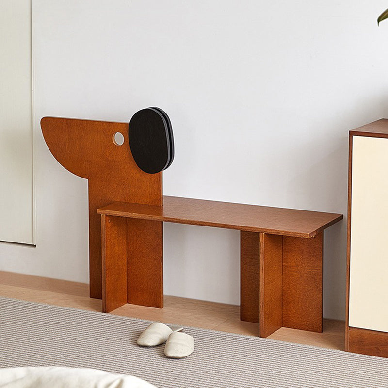 Contemporary Dog Rectangular Wood Chair — Walnut