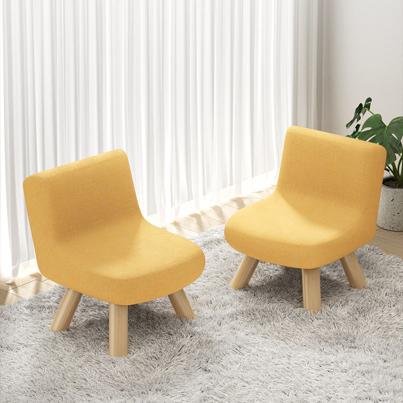 Minimalist Square Linen Solid Wood Chair