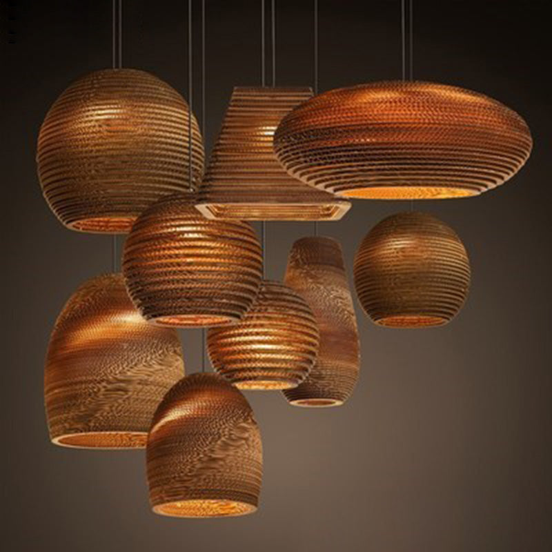 Yellow iron retro trapezoid pendant lighting — Elliptic / 110V-120V (US/CA) / Large