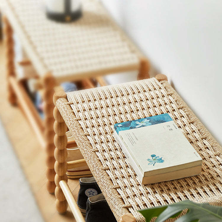 Vintage Wood Kraft Rope Coffee Table